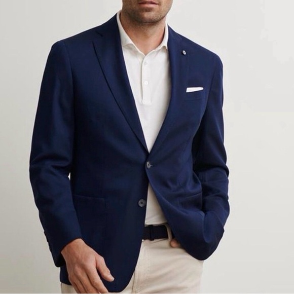 Peter Millar Other - Peter Millar Excursionist Flex Blazer Navy Italian Wool/Silk Tailored Blazer 38R